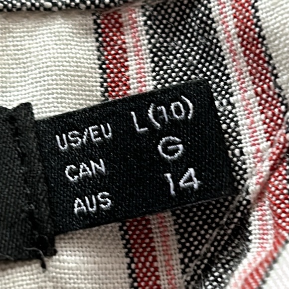 Volcom Juniors Button Up Cropped Striped Short Sleeve Shirt Size L - Picture 9 of 10